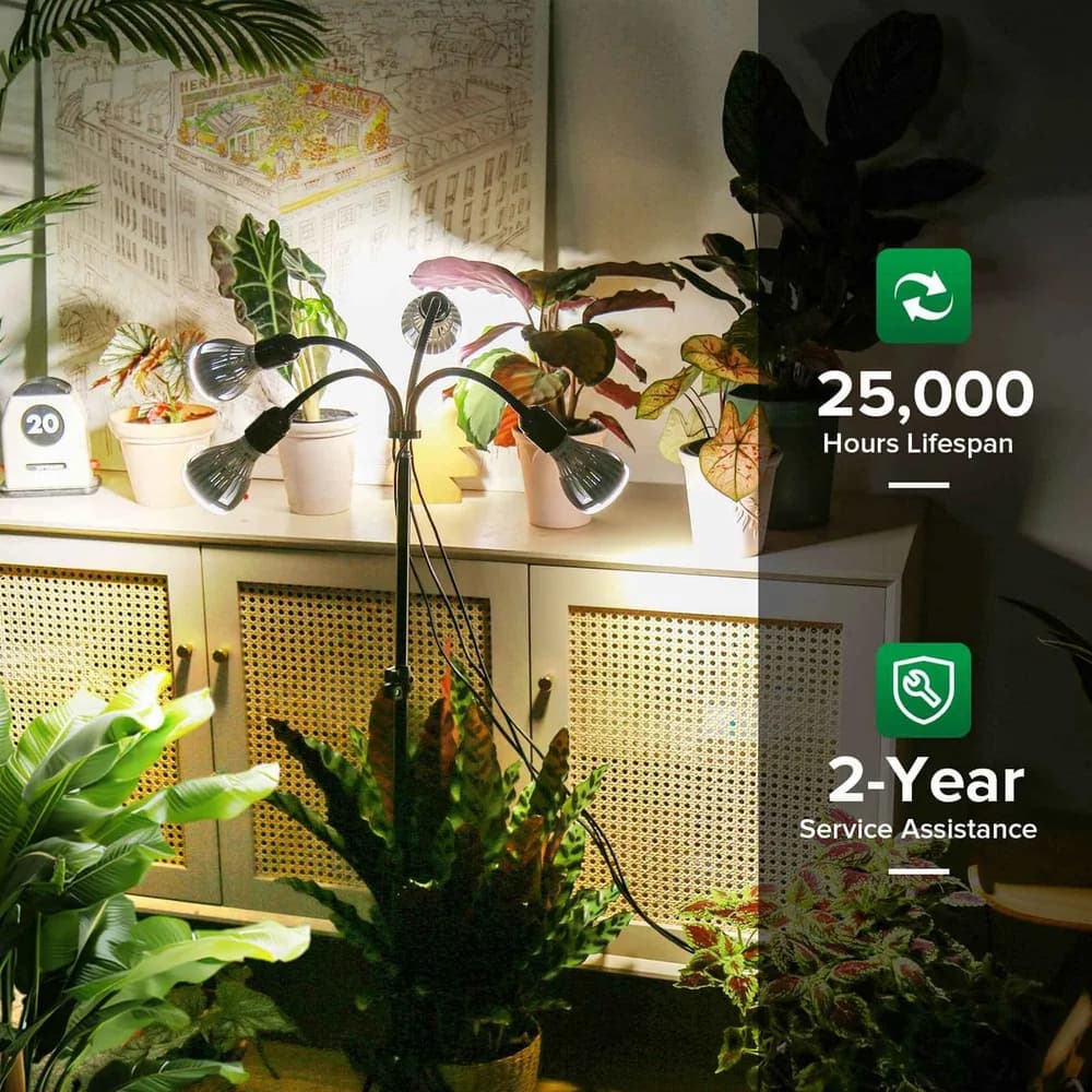Lámpara LED de Cultivo SANSI 120W Multicabezal con Trípode Ajustable