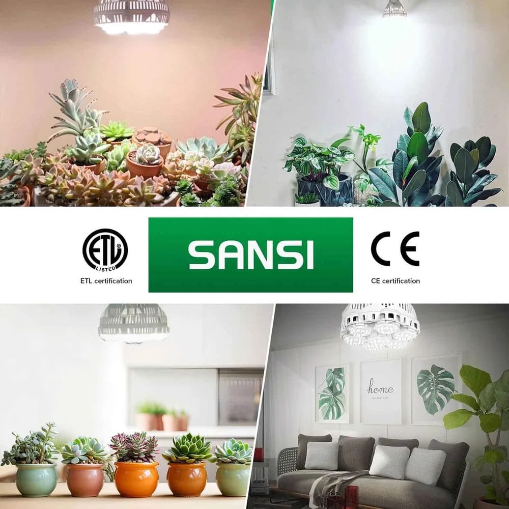 Bombilla LED de Cultivo SANSI BR30 40W con Mando a Distancia (Rosca E27, Espectro Completo)