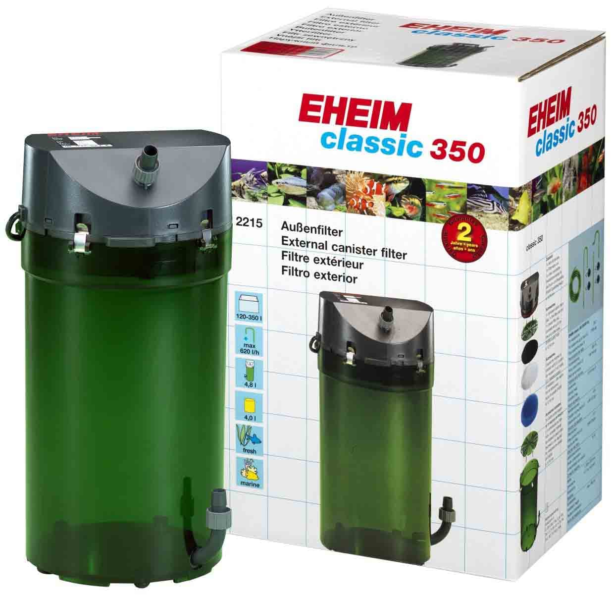 El filtro Eheim Classic 350 es un grande de nuestros acuarios. Con una potencia de unos 620 litros por hora