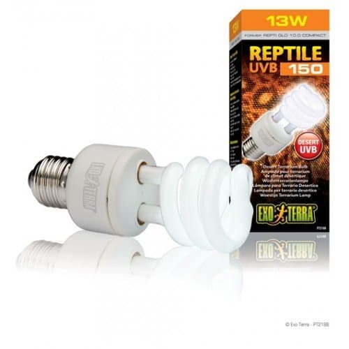 El Exo Terra Reptile UVB150 tiene una potencia UVB muy alta similar a la luz solar en los desiertos