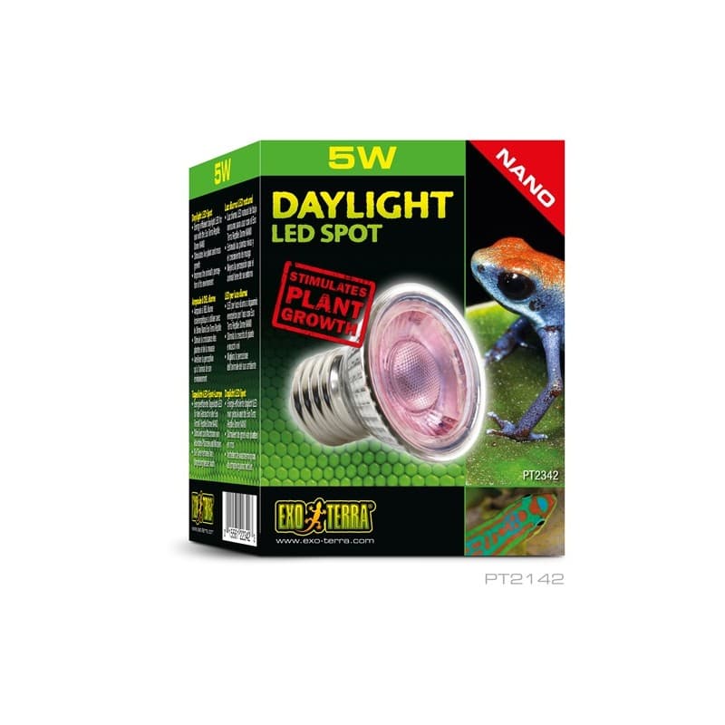 Daylight LED Spot: El diseño compacto de la gama de iluminación NANO de Exo Terra lo hace ideal para terrarios más pequeños como los tamaños Nano.