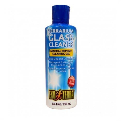 El Exo Terra Terrarium Glass Cleaner es un gel que fue desarrollado especialmente para eliminar las manchas de cal del vidrio del terrario.