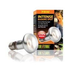 Intense basking spot.Es una bombilla especialmente diseñada como una lámpara de luz concentrada. El rayo de luz puede enfocarse.