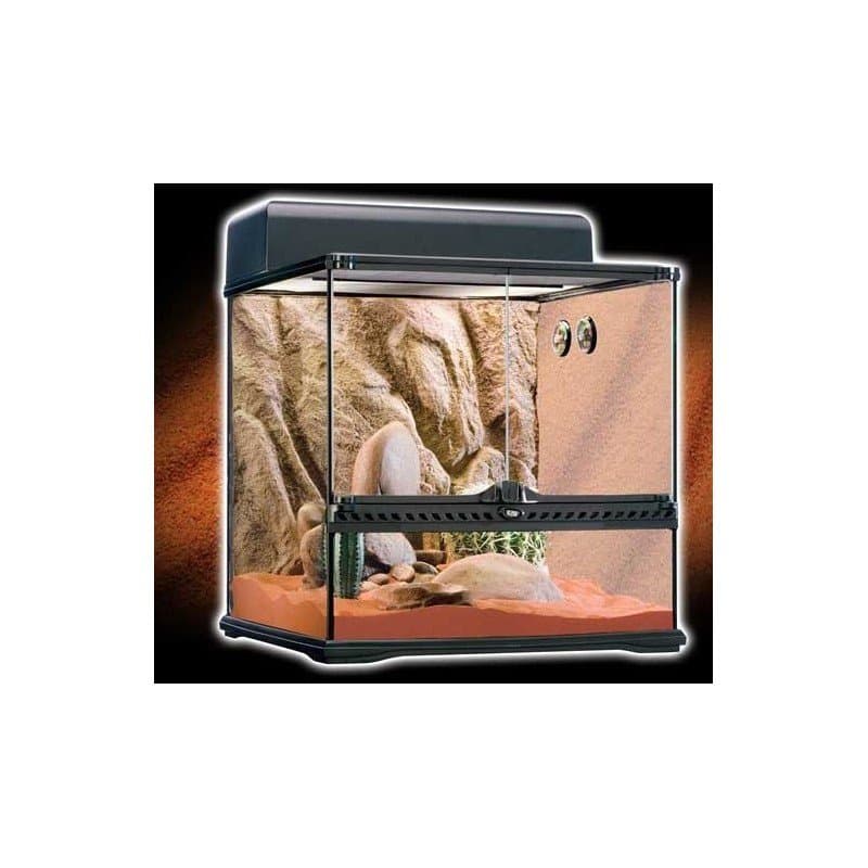 el kit terrario desertico de vidrio Exo Terra caracterizado por puertas frontales