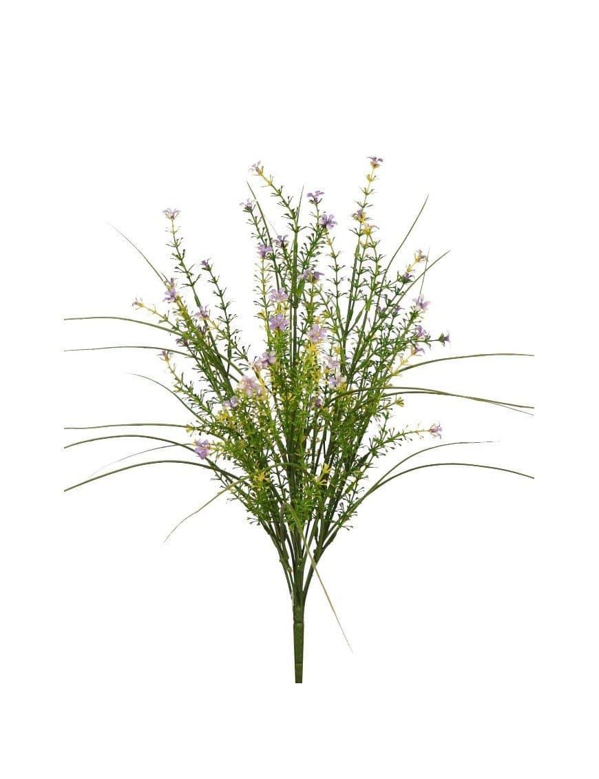 Una de las mejores selecciones de planta artificial es esta Mata Mini Flor Artificial en color lila para realizar composiciones.
