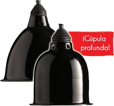 El portalámparas para terrarios Domo de Exo terra tiene una Cúpula reflectante de aluminio para ocultar cualquier fuente de iluminacion