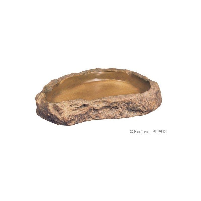 Comedero Exo Terra tiene una apariencia natural de roca en su parte externa y una suave superficie en su parte interna.