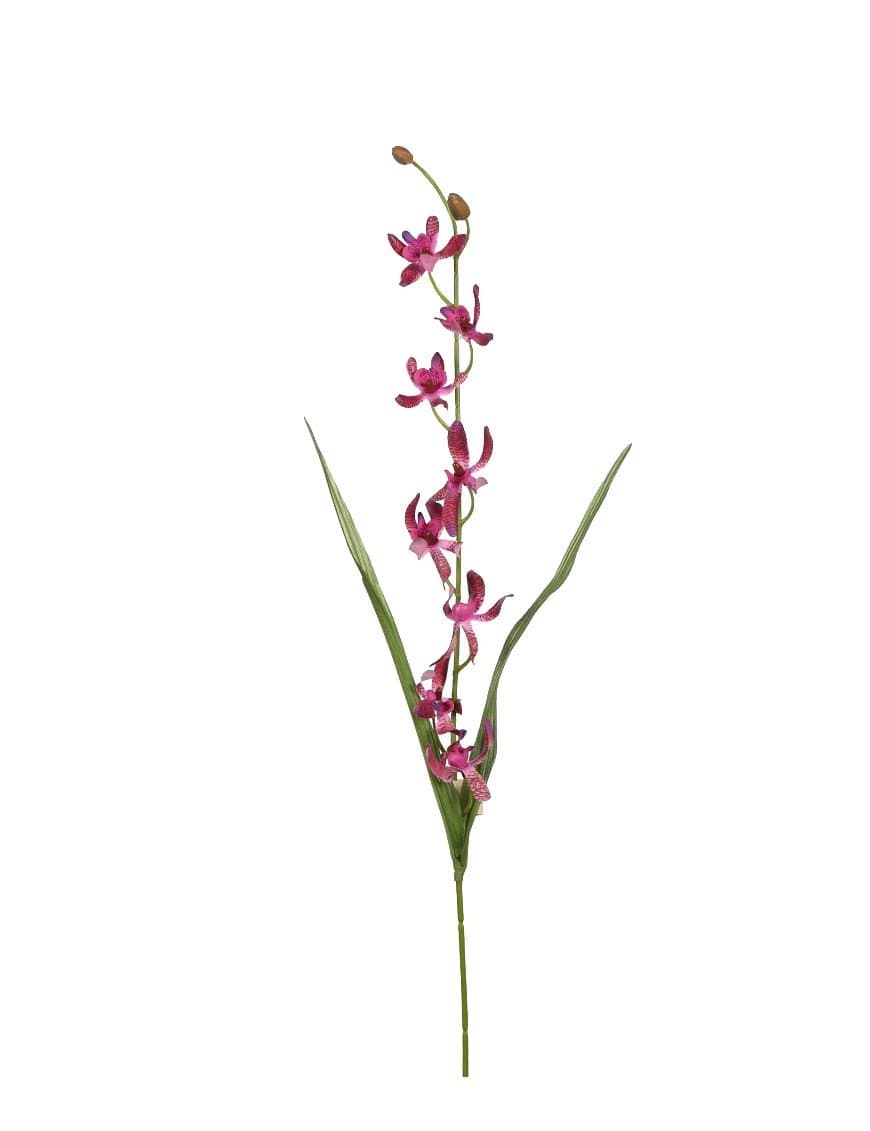 Vara de orquídea artificial danzante con un color morado muy característico y con un aspecto liviano por sus flores.