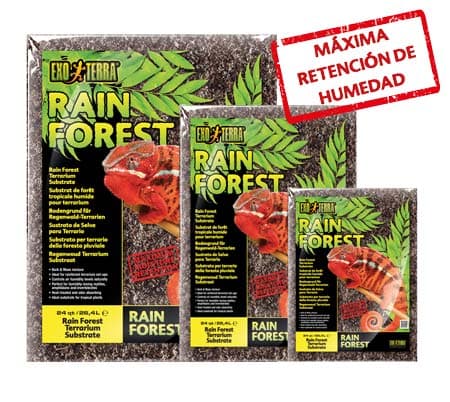 El sustrato para terrario Rainforest es una mezcla 100% natural y biodegradable de pino marítimo sostenible y musgo de Sphagnum.