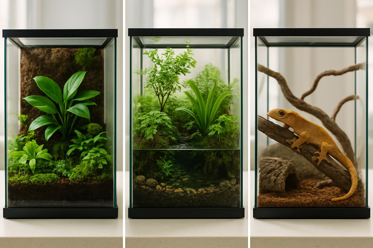 Diferencias entre terrario, paludario y vivario: guía completa