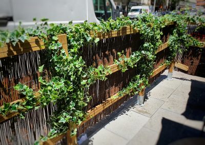 Decoración temporal de terraza de restaurante