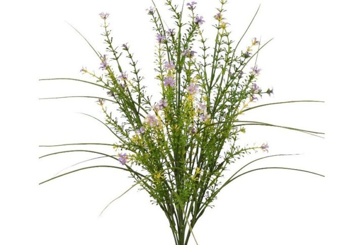 Una de las mejores selecciones de planta artificial es esta Mata Mini Flor Artificial en color lila para realizar composiciones.